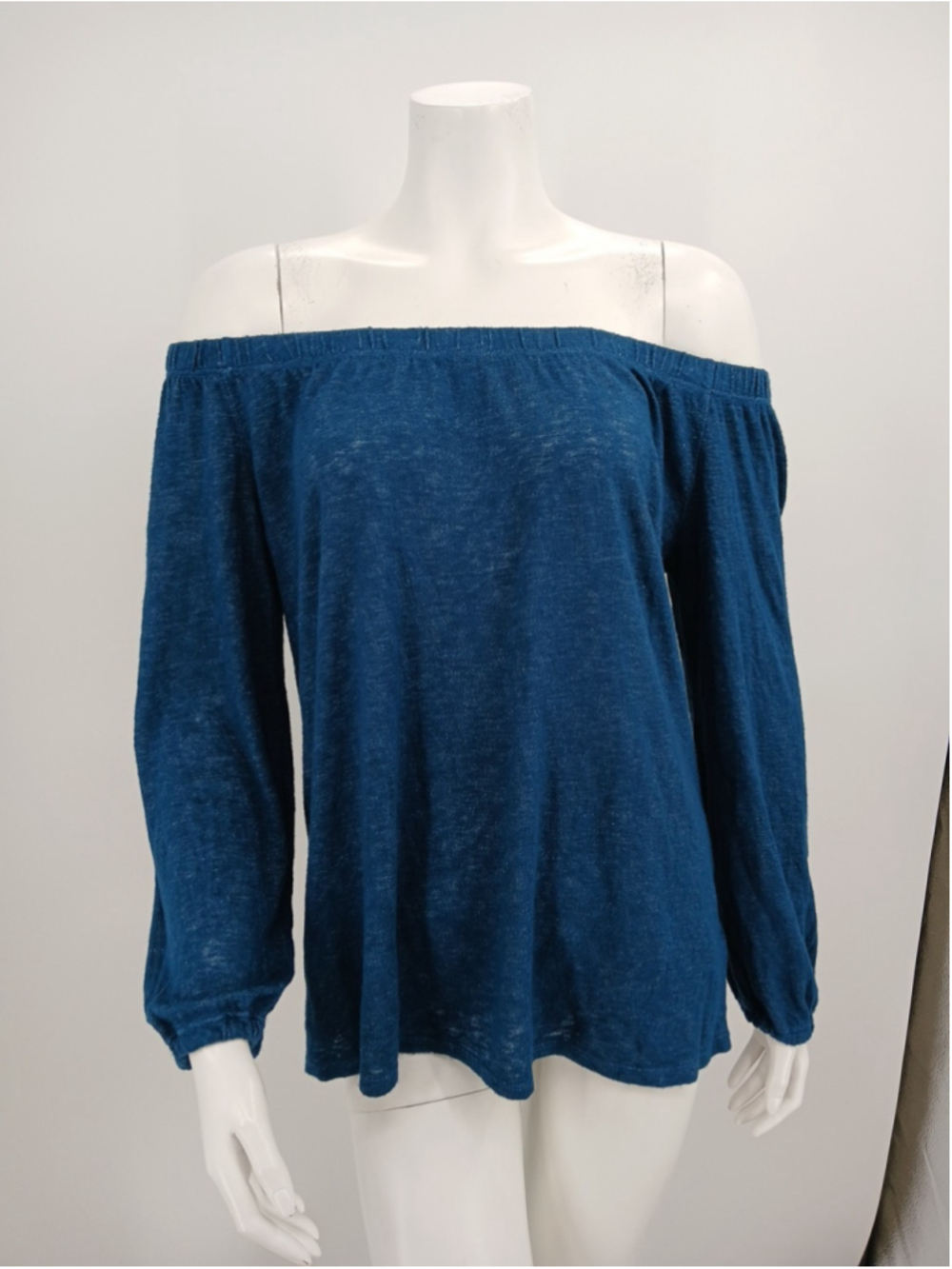 Anthropologie Velvet By Graham & Spencer Off The Shoulder Blouse Top Size S Teal